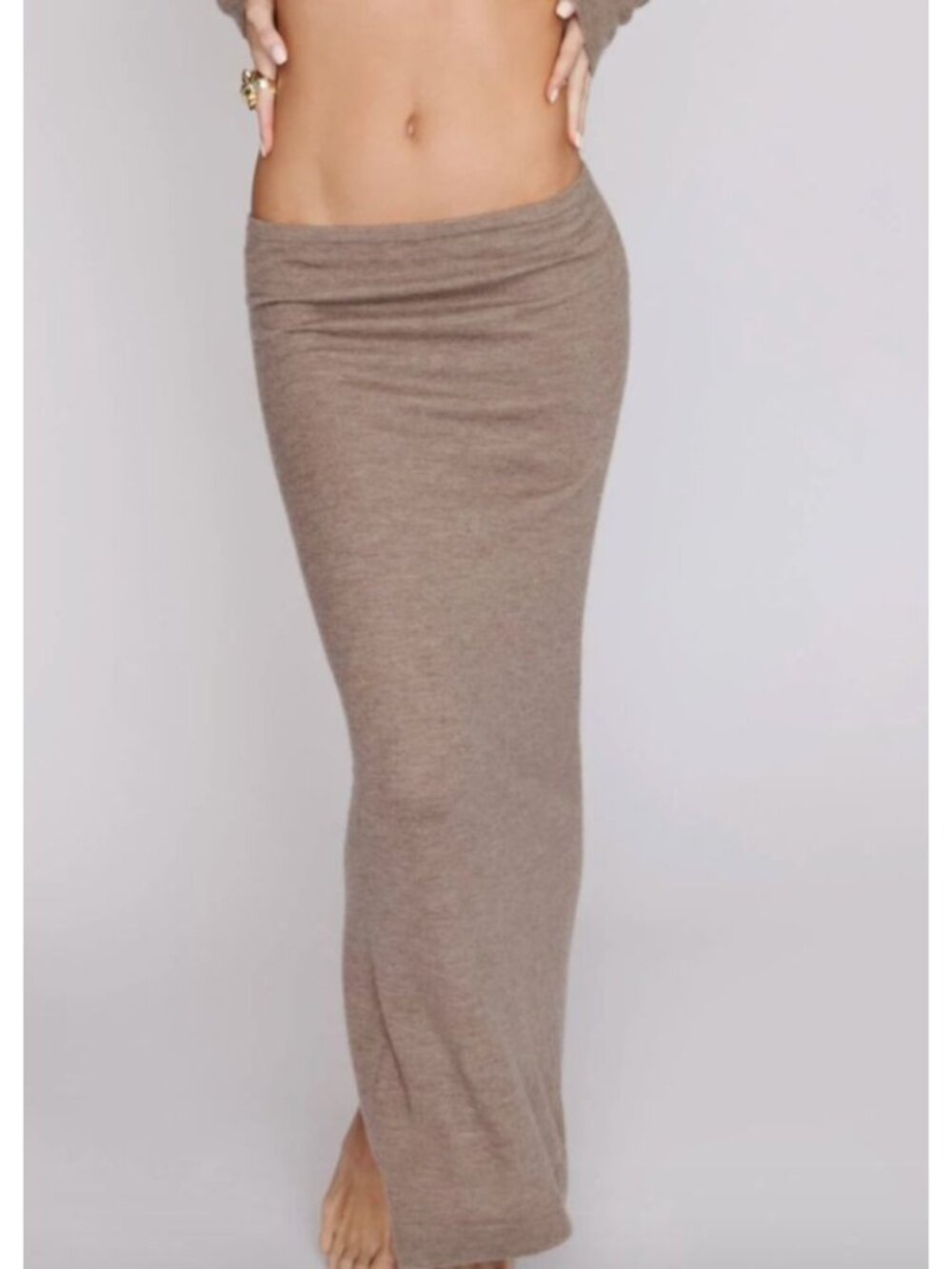 ÉTERNE Emma Cashmere Maxi Skirt Millet Brown Size XS/S